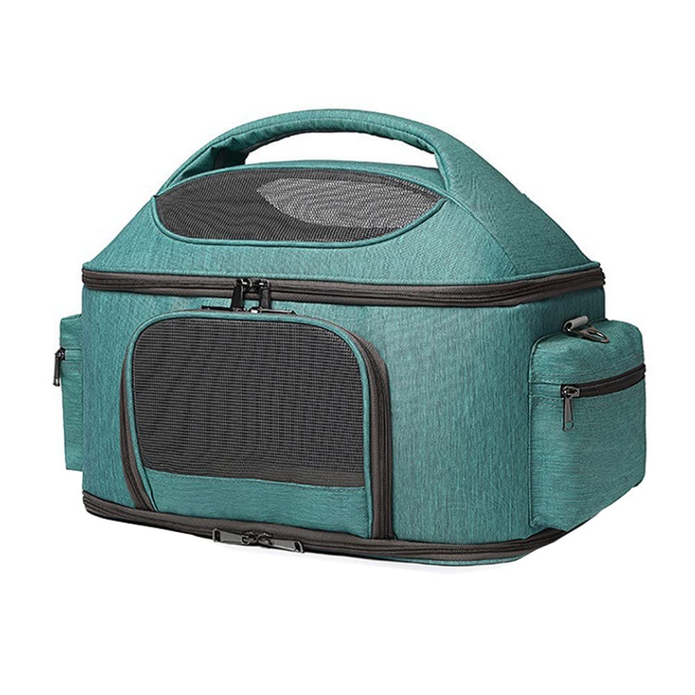MBLUE Faltbare Netz-Reise-Handtasche für Katzen und Hunde, Haustier-Schultertasche für Haustiere, Haustier-Tragetasche (Hellgrün)