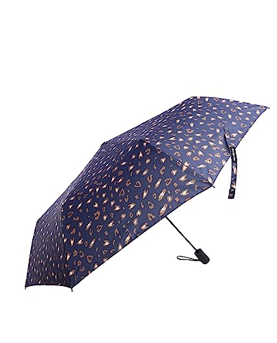 DON ALGODON Regenschirm Taschenschirm mit Auf-Zu-Automatik, Stangen 54 cm Ø100 cm klein, klein, leicht & kompakt Damen Lucy Marine