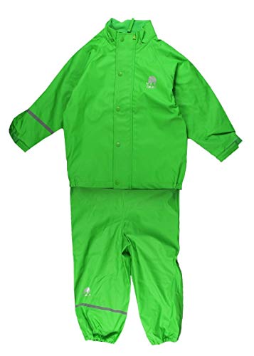 Celavi Kinder Unisex Regen Anzug, Jacke und Hose, Alter 4-5 Jahre, Größe: 110, Farbe: Grün, 1145