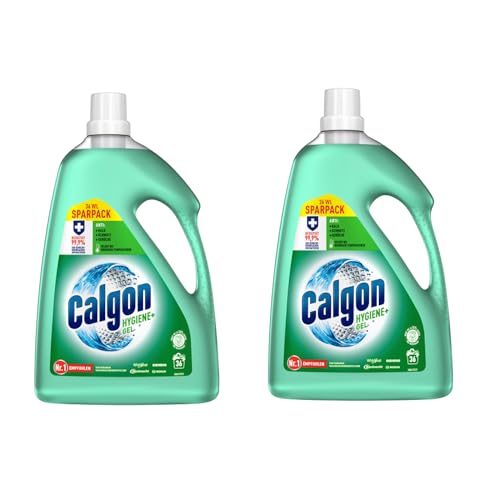 Calgon Hygiene+ Gel - Antibakterieller Wasserenthärter für die Waschmaschine - 2 x 1800 ml Hygiene Plus
