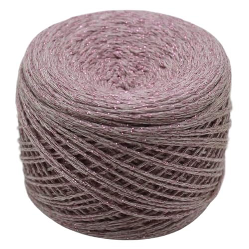 200 g Garn for Stricken, Häkeln, DIY-Garne, for Häkeln, metallische Baumwolle, metallisierter Faden, Handstricken (Color : Purple pink, Size : 200g)