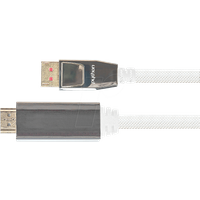 PYTHON Series PREMIUM DisplayPort 1.2 Anschlusskabel - 4K2K / UHD - 3-fach Schirmung, Vollmetallstecker, vergoldete Stecker + Verriegelungsschutz - KUPFERLEITER - 3D - Nylongeflecht - gelb, 1m