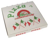 PAPSTAR 50 Pizzakartons, Cellulose eckig 33 cm x 33 cm x 4 cm Italienische Flagge, Sie erhalten 1 Packung, Packungsinhalt: 50 Stück