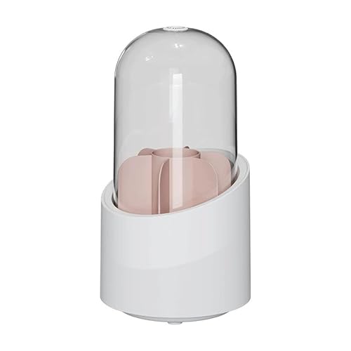Fancial Make-up-Aufbewahrungsbox, um 360 Grad drehbare Make-up-Box, abnehmbare siebenlagige Trennwände, zusätzlicher Staubschutz, rutschfestes Gummi-Design