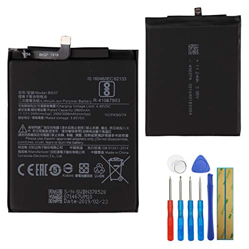 E-yiiviil Battery BN37 Compatible with Xiaomi Redmi 6A M1804C3CC M1804C3CE with Tools