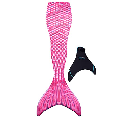 Fin Fun - Meerjungfrauenflosse - verstärkte Schwanzflossenspitzen - INKLUSIVE Monoflosse, Für Mädchen und Jungen - Malibu Pink - Jugendliche - 143-152 (XL)