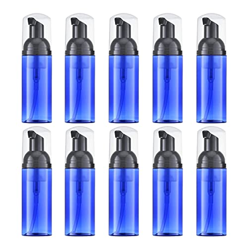 Livfa 10 x Seifenschaum-Flaschen (57 ml), leer, für Reisen, schäumende Wimpern-Shampoo für Reiniger, Spender (blau)