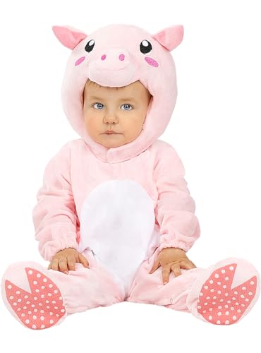 Funidelia | Schweine Kostüms für Baby ▶ Tiere - Kostüme für Kinder & Verkleidung für Partys, Karneval & Halloween - Größe 0-6 Monate - Rosa