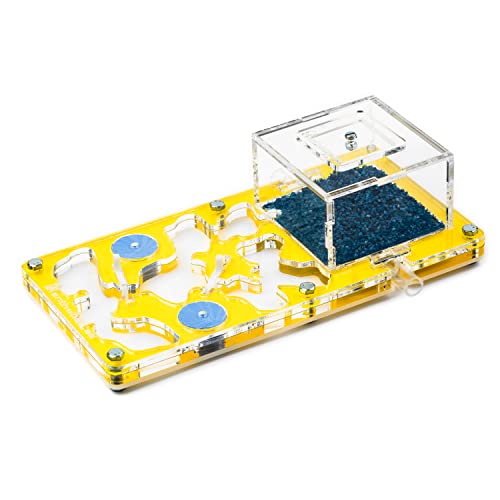 AntHouse.es - Hormiguero Acryl Hori-Acri 10x20x1,3 cm | Gelb | Schaumstoff-Feuchtigkeitssystem | Inklusive Ameisen
