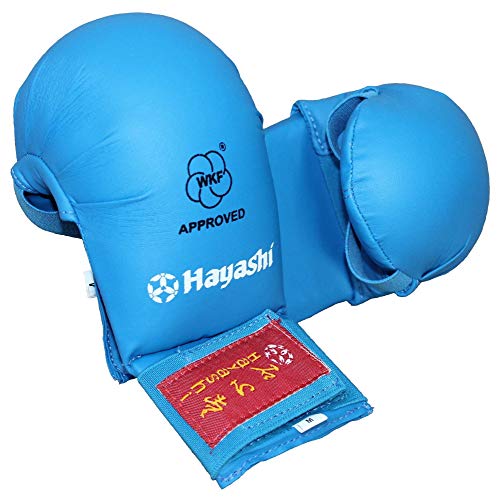 Hayashi Karate Faustschützer „TSUKI“ WKF Approved Handschützer (blau, L)