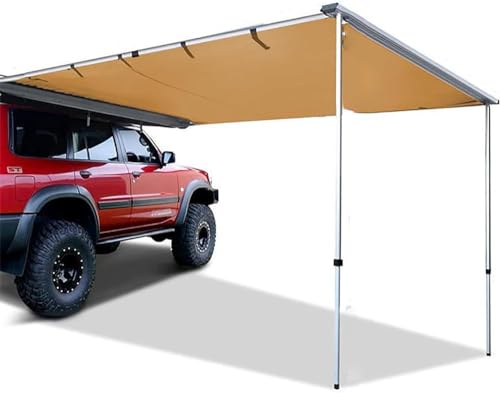 Adjustable Height Vehicle Awning, Retractable Removable Car Side Awning, Upgrade Aluminum Alloy Frame Waterproof Windbreak Canopy Overlanding Awning(Size:200 * 250cm)
