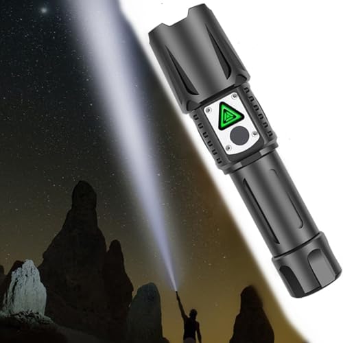 1000000 Lumens High Powerful LED Flashlight,Super Bright USB Rechargeable Torch,Zoomable Tactical Flashlight with Electric Quantity Display,5 Modes,IPX4 Waterproof Handheld Searchlight