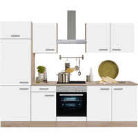 OPTIFIT Küchenzeile mit E-Geräten 'OPTIkompakt Zamora' weiß/eichefarben 270 cm