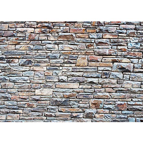Fototapete Stein - ALLE STEINMOTIVE auf einen Blick ! Vlies PREMIUM PLUS - 350x245 cm - ANTHRAZIT STONE WALL - Steinwand Steine Wand - no. 164