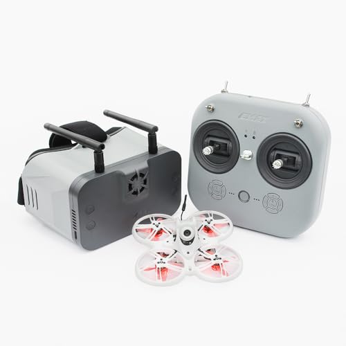 EMAX Tinyhawk 3 Plus Drohne RTF Kit Ready To Fly FPV HD Zero Drohnen Mini Racing Quadrocopter mit Brille und E8-Funksender für Kinder Erwachsene und Anfänger