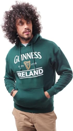 Guinness Pullover Hoody mit Guinness Logo & Irland Print, Wald Grün, M