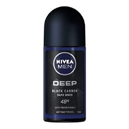 NIVEA Men Deo Roll-on - Deep Black Carbon Dark Wood - 6er Pack (6 x 50ml)