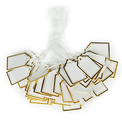 VORCOOL Rosenblätter aus rechteckig Preis Label Tags mit hängenden Saite für Schmuck Armbanduhr Display