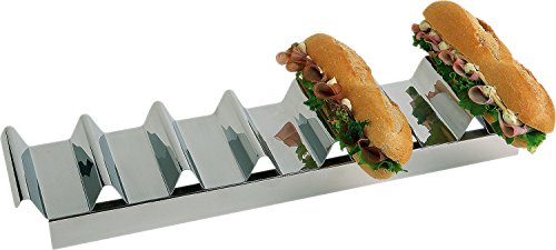 Snackpresenter/Brötchenauslage/Sandwichständer/Baguettepresenter Edelstahl | Gr. 47,5 x 10,5 cm