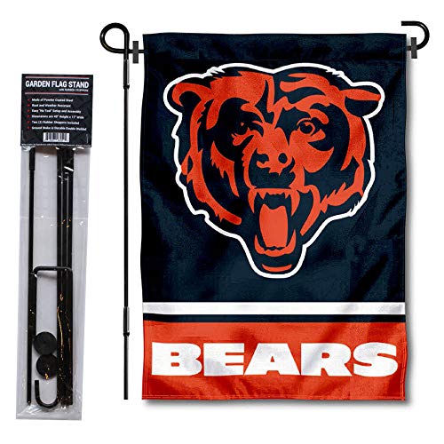 WinCraft Chicago Bears Bear Head Garden Flag with Stand Holder