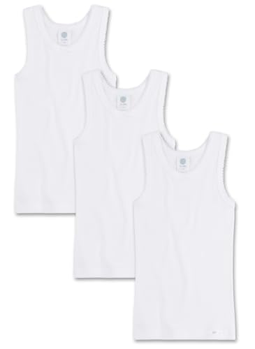 Sanetta Mädchen 333732 Unterhemd, Weiß (White 10), 140 (3erPack