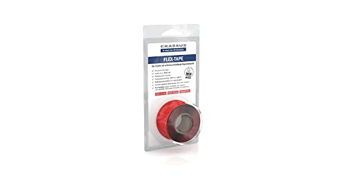 Crassus Flex-Tape, Flexibles und Selbstverschweißendes Reparaturband, 1 Stück, Rot, CRA70602