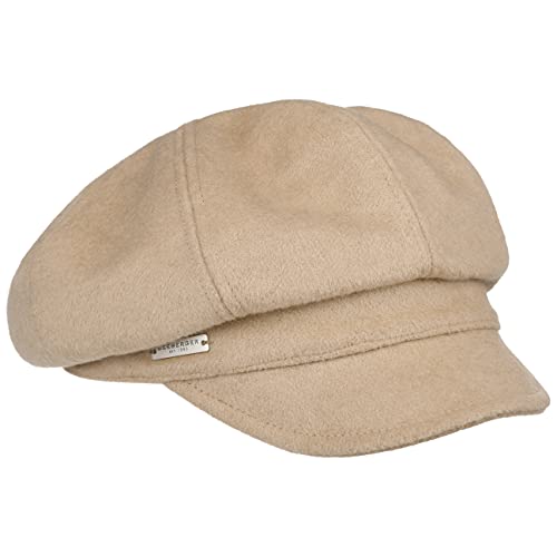 Seeberger Bedelia Ballonmütze Schirmmütze Damencap Baker-Boy-Mütze Wollcap (One Size - beige)