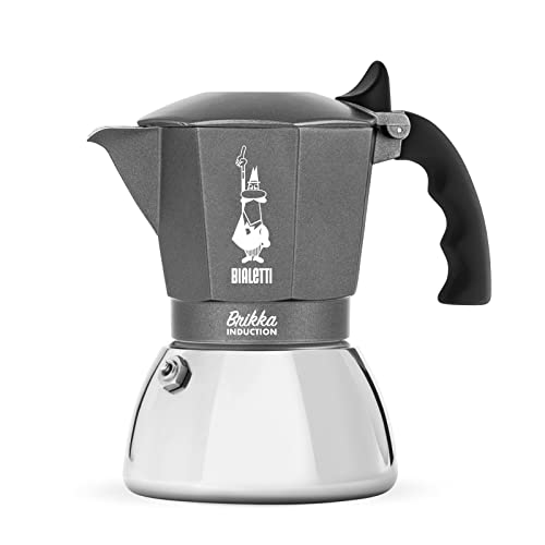 Bialetti 6942 New Moka Induction, Kaffeemaschine für Induktion geeignet, Aluminium/Stahl, 2 Tassen, Red