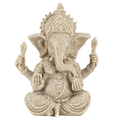 Ganesha Statue, White Stone Elephant Decor, Feine Verarbeitung Buddah Dekoration, Meditationsdekor für das Innenministerium, FengShui Geschenk Hindu Gott Figur, Glücksgeschenke für religiöse Gläubige