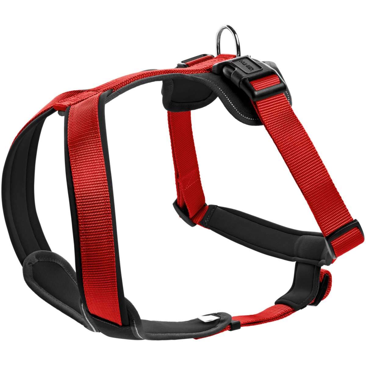 HUNTER NEOPREN Hundegeschirr, Nylon, gepolstert mit Neopren, XS 36 - 44 cm, rot/schwarz