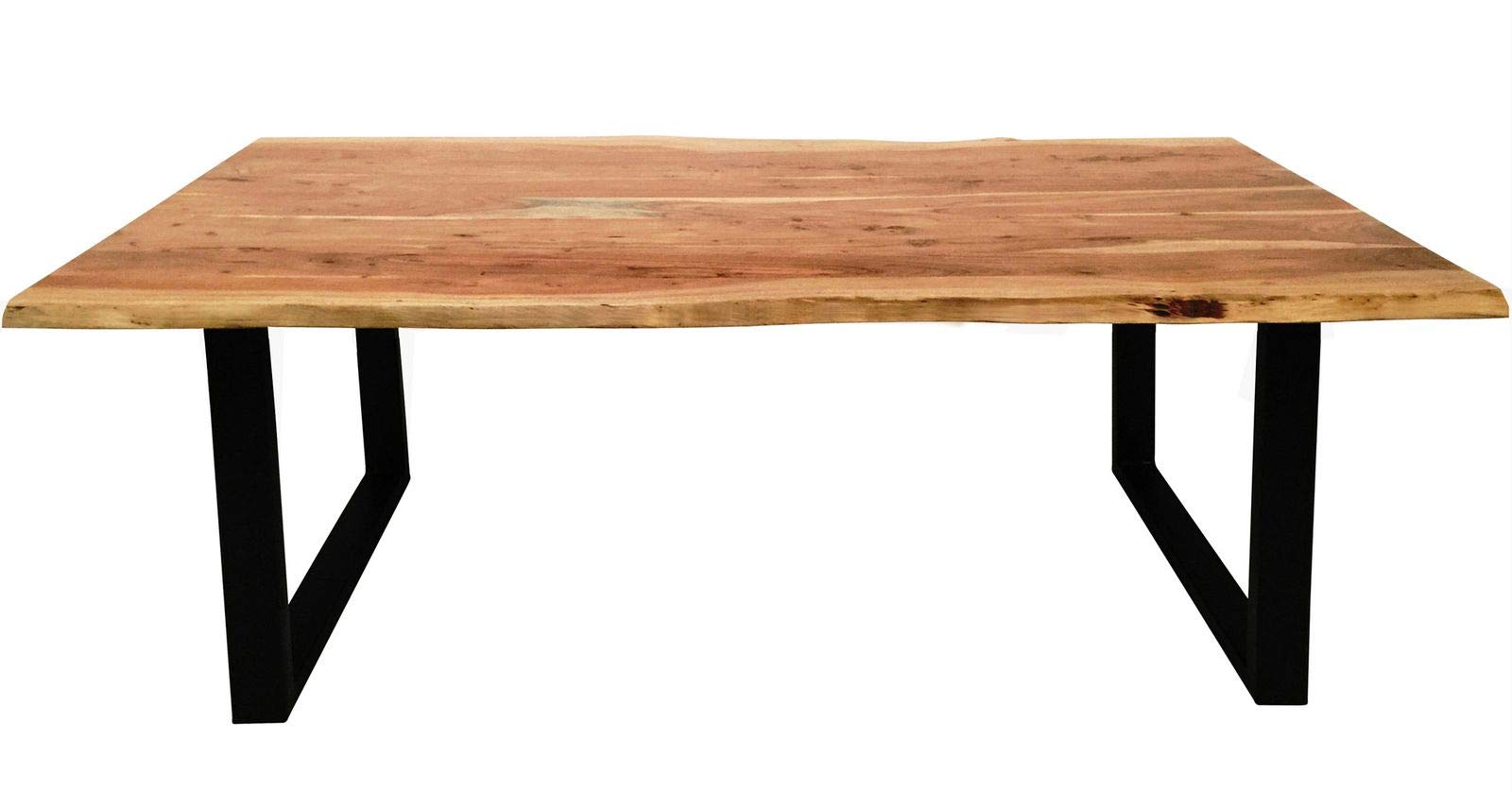 SAM Tisch mit Baumkante Gestell schwarz - 180 x 90 cm