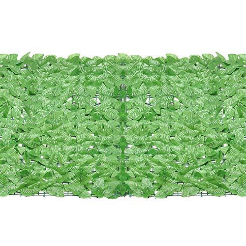 Phrat Balkon-Sichtschutzhecke, Sichtschutz Balkon Efeu Blätter, künstliche Hecke, Kunststoff, 300 x 100 cm (C)