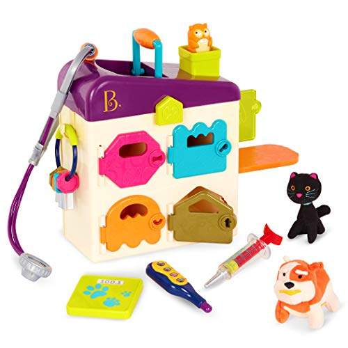 B. toys by Battat - B. Pet Vet - Tierarztkoffer mit Arzt Zubehör und Plüschtieren für Kinder ab 2 Jahren (8 Teile)