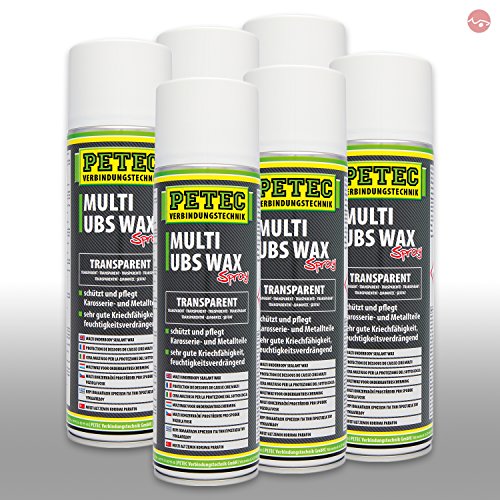Petec_bundle 6X PETEC Multi UBS -Wax Kautschukbasis Spray Dose TRANSPARENT 500 ML 73450