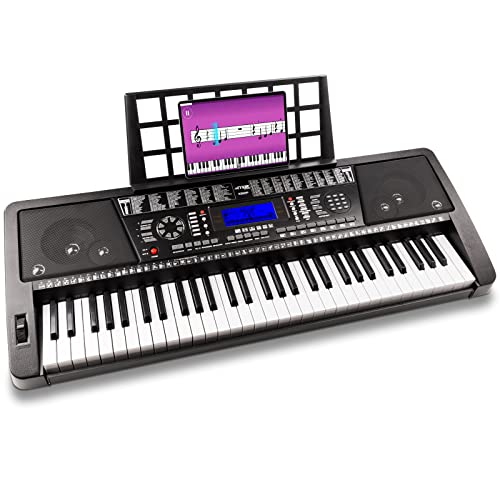 Midi Keyboard Piano MAX KB12P met 61 Aanslaggevoelige Toetsen, Midi aansluiting, pitch bend, groot Display en vele opties en features