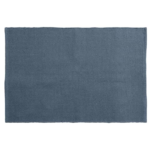 Linnea Teppich, rechteckig, 60 x 90 cm, reine Baumwolle, Moorea, Schieferblau