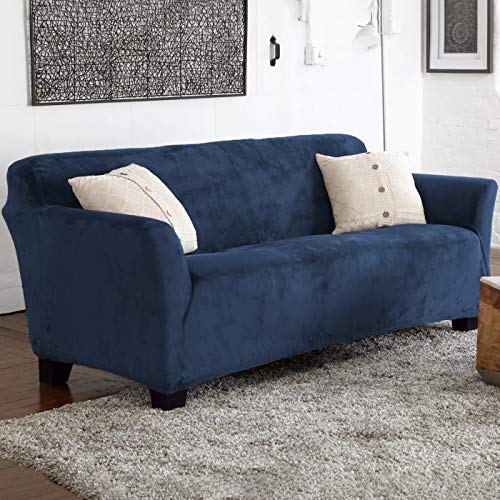 PETTI Artigiani Italiani Sofabezug und Sesselbezug, elastisch, aus weichem und zartem Samt, 100% Made in Italy Poltrona (85 a 110 cm) blau