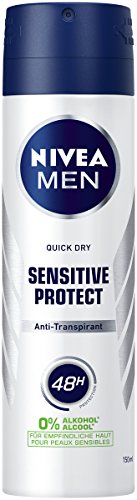 NIVEA MEN Sensitive Protect Deo Spray im 6er Pack (6 x 150 ml), Antitranspirant für sensible Haut, Deodorant mit 48h Schutz