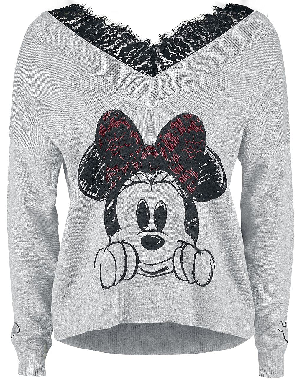 Mickey Mouse Minnie Maus Frauen Sweatshirt grau meliert S