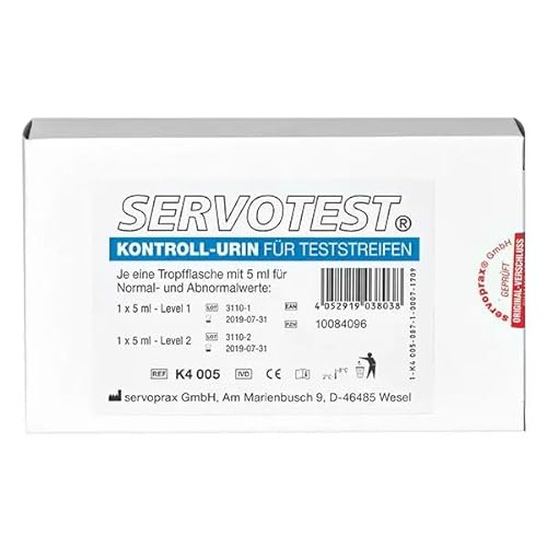 Servoprax 101307.0 Servotest Kontrollurin für die Qualitätskontrolle von Urinteststreifen, 2 x 15 ml