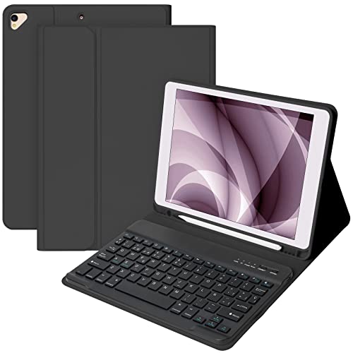Spanische Tastatur Ñ für iPad 10.2 9th 2021/8th 2020/7th 2019, Tastatur-Schutzhülle für iPad 9/8/7Gen und Air 3, kabellose Tastatur für iPad Pro10.5 mit Bluetooth, abnehmbare Tastatur, iPad Hüllen 8 Gen