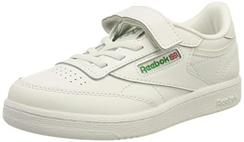 Reebok Club C 1V Sneaker, White/Glen Green/Vector Blue, 32 EU