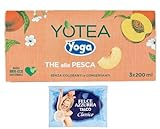 8er-Pack Yoga Yotea Thè Pesca,Erfrischendes Alkoholfreies Getränk,Eistee mit Pfirsich,3x200ml Brik + 1er-Pack Kostenlos Felce Azzurra Talkumpuder, 100g-Beutel