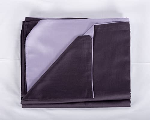 LENZUOLISSIMI - Bettbezug aus Baumwollsatin, 300 Fäden, Einzelbett: 250 x 200 + 50 cm,, Violett / Lavendel
