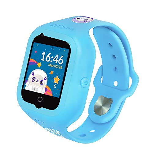 Smartwatch Space Lite - Kinder Handy GPS-Uhr mit 4G Kamera Telefon Anruf Sprachnachrichten IP65 Wasserresistent (Blue)