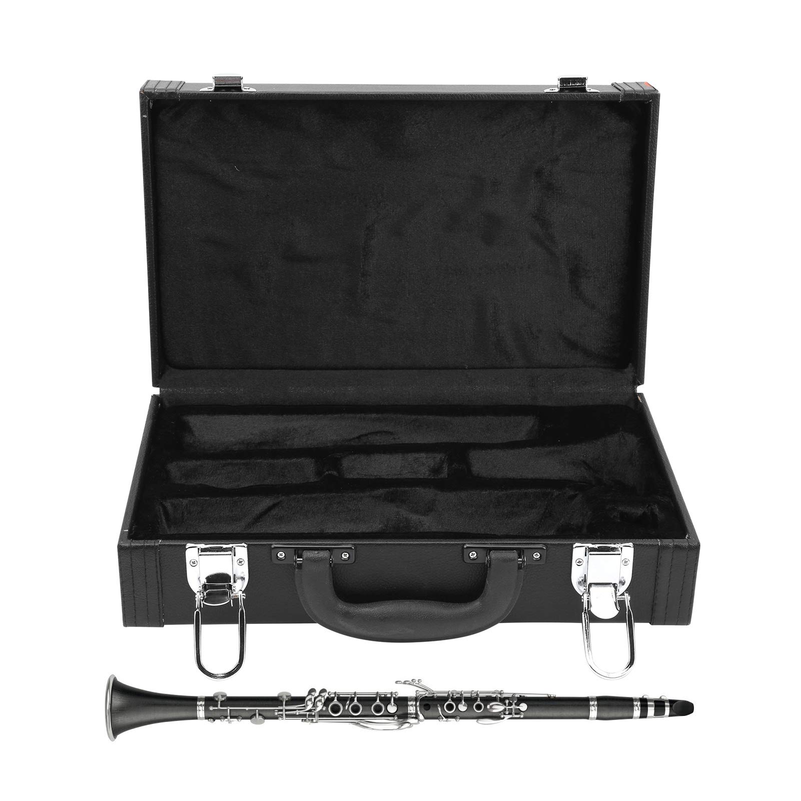 Wasserdichter Klarinettenkoffer, Kunstleder-Hartschalen-Musikinstrumentenkoffer mit Griff Schwarzes, robustes Klarinettenzubehör