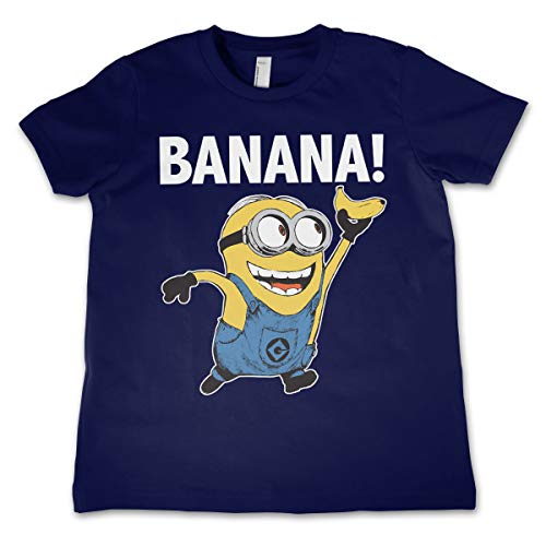 MINIONS Offizielles Lizenzprodukt Banana! Kinder T-Shirt (Marineblau), 9-10 Jahre