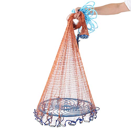 Goshyda 360cm Angelgussnetz, Castingnetz, hochwertiges hochfestes Fliegengussnetz, für Fischerfischer