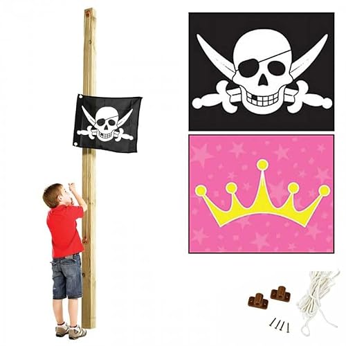 Gartenpirat Kinder-Fahne mit Hiss-Seil Flagge für Kinder Spielturm, Fahnenmotiv