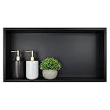 Bernkot Duschnische aus Edelstahl 60x 30 x 10 cm Wandnische Aufbewahrung Ordner für Badezimmer, Schwarz